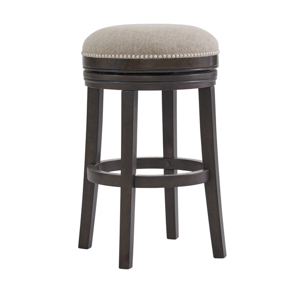 Alaterre Furniture Clara Swivel Bar Height Stool, Dark Brown, 2PK ANCL02FDCR2 - main